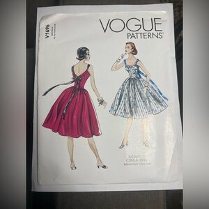 Vogue Pattern Reissue Circa 1954 Design Dress #V1696 Misses 16-24 Uncut
